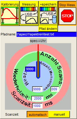 spec-i-GUI-Ausschnitt: Messfenster