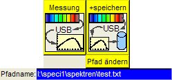spec-i-Mess-Buttons mit Speicher-Pfadname